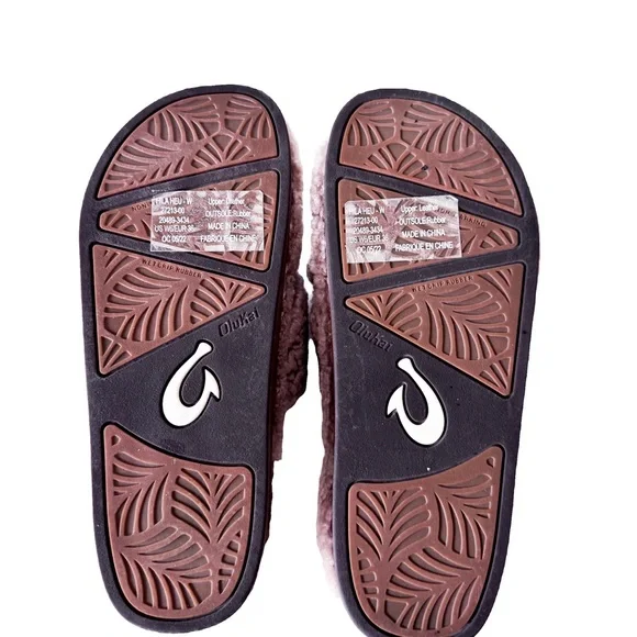 OluKai Hila Heu Women’s Cozy Slipper Sandals in Blush Size 6 - Picture 3 of 5